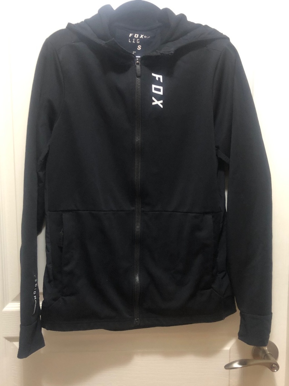 Fox Racing womens Small hoodie black vented zip front